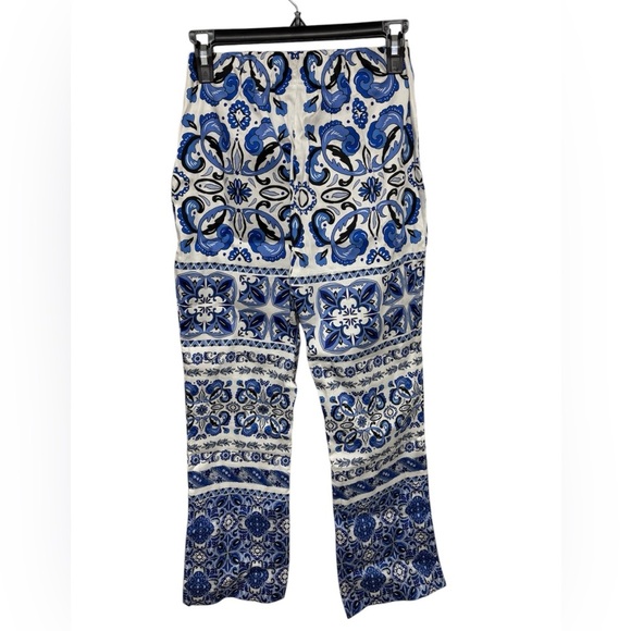 Tuckernuck Majolica Tile blue and white Ashford cropped ankle pants size Small - Picture 5 of 10